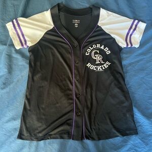 Womens Colorado Rockies MLB Baseball Jersey Style Lightweight Shirt Breathable M